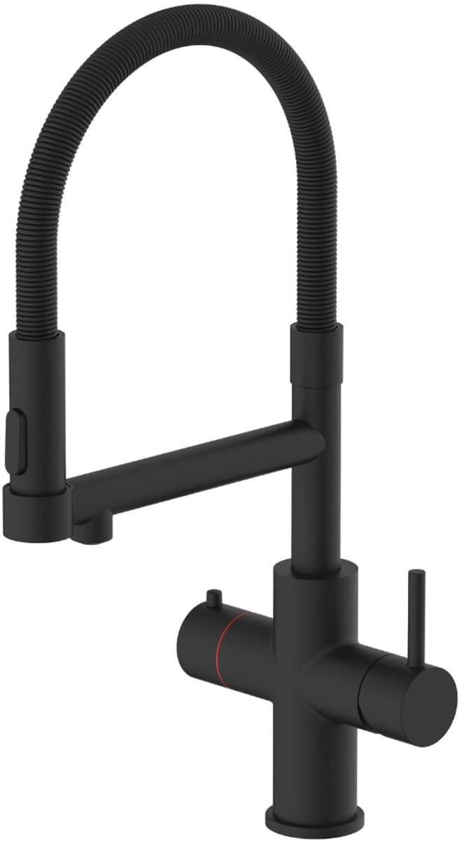 3-in-1 kokendwaterkraan ZWART | Flexibele uitloop - afbeelding 1