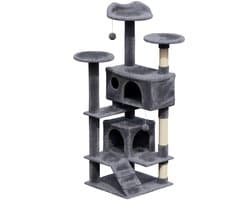 Avalo Krabpaal Voor Katten Met 7 Niveaus - 137x50x50 CM - Donkergrijs