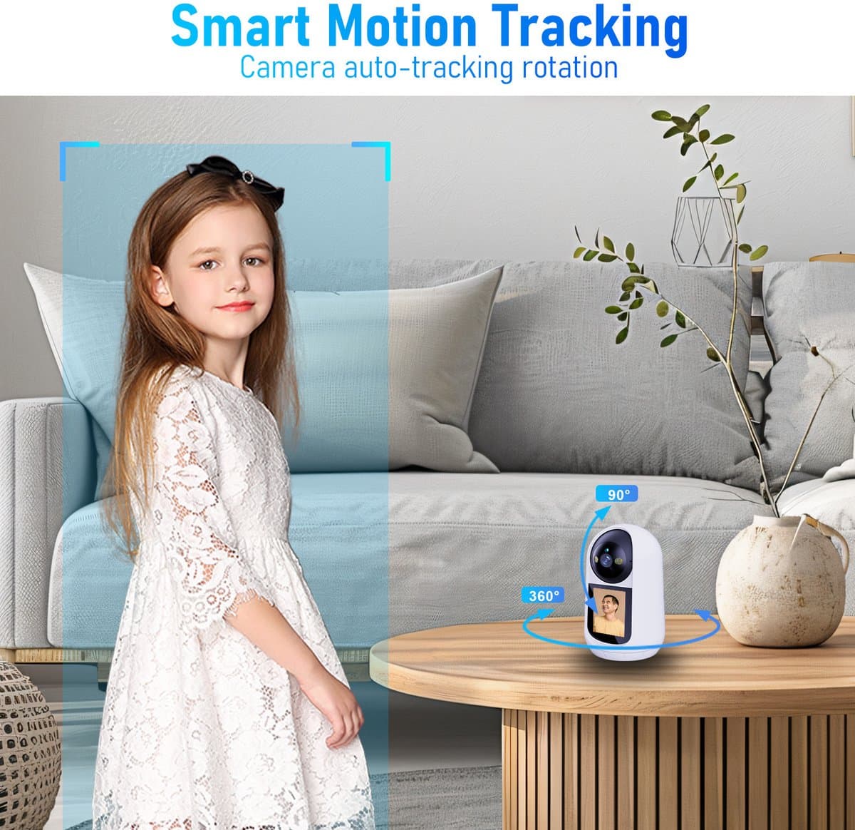 Babyfoon met Camera - Tweeweg Video & Audio - Baby Monitor - Lichaamstracking - WiFi Camera - Beweging Detectie & Alarm thumbnail 5