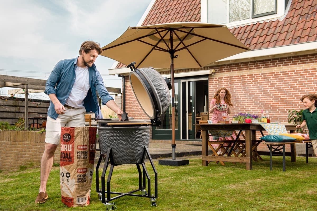 Grill Guru Kamado Barbecue Original Large ø47cm / ø18,5inch - Compleet - Grijs thumbnail 6