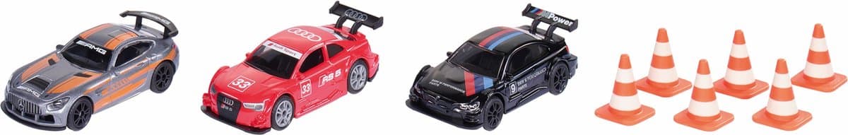 SIKU Super Cadeauset Race: 3 raceauto's met kegels - afbeelding 1