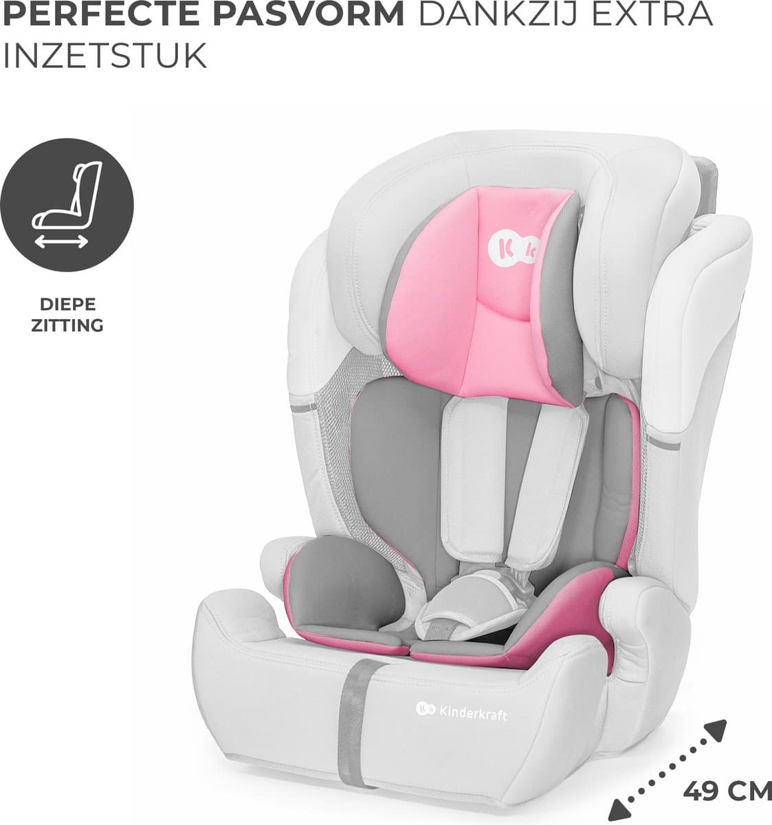 Kinderkraft COMFORT UP I-SIZE Autostoeltjes – 9 tot 36 kg - 76-150 cm - Groep 1/2/3 – Tot 12 Jaar – Roze thumbnail 7