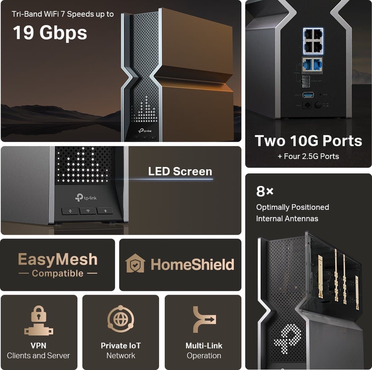 TP-Link Archer BE800 WiFi 7 router met 19 Gbps tri-band thumbnail 3