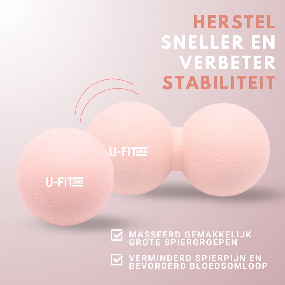U Fit One 5 Delige Foam Roller Set - Trigger Point Massage Roller - Massage bal - Fitness - Yoga - Fascia - Bindweefsel - Roze thumbnail 3
