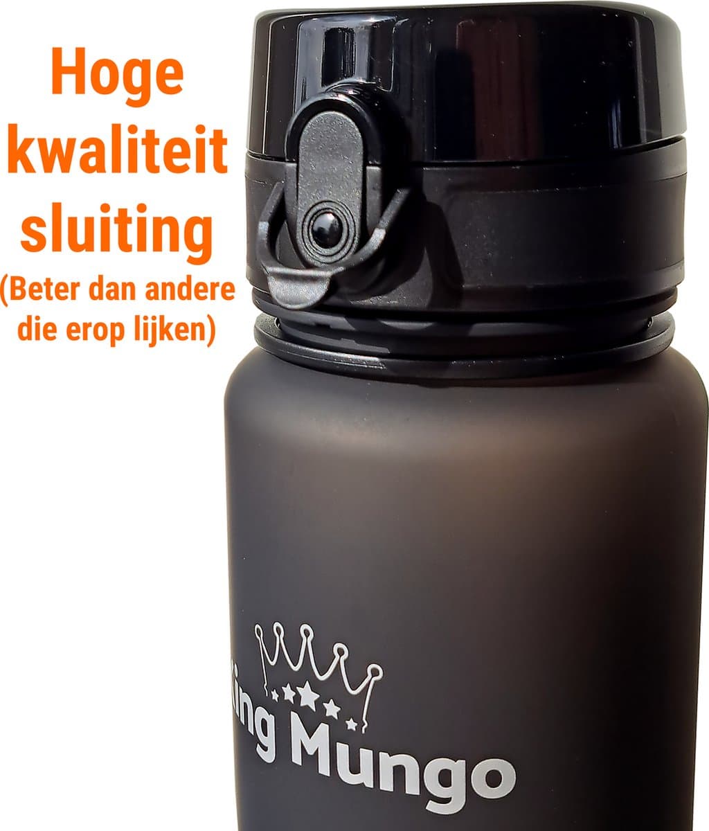 King Mungo Waterfles 1 Liter Mat Paars Rood - Drinkfles & Sport Bidon Volwassenen - 100% Lekvrij & BPA-vrij Tritan - Stijlvol Design Zonder Rietje - Drinkbus 1000ml Cadeau thumbnail 5