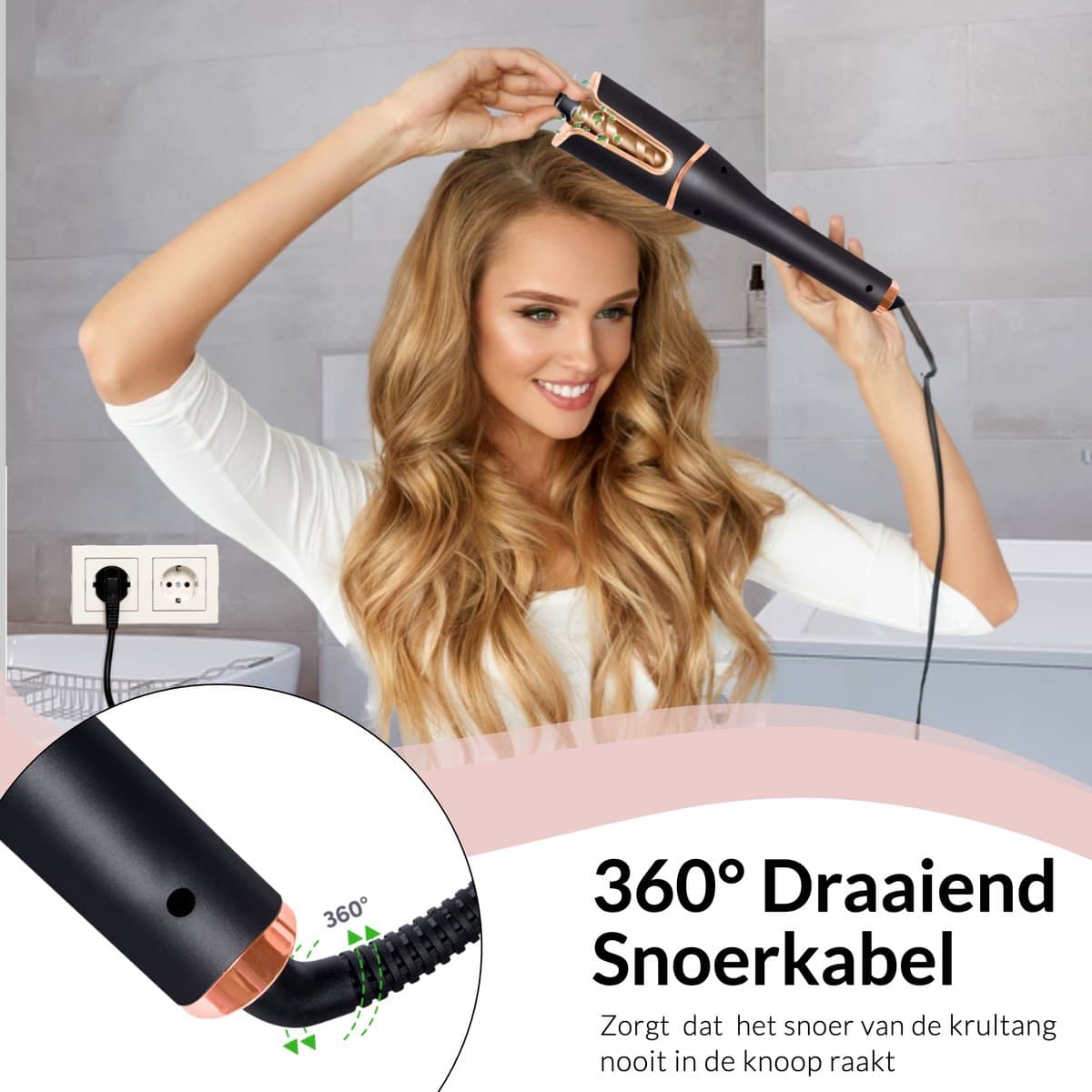 Beyeza Automatische Krultang - 5 in 1 Krultangen - Krulborstel Roterend - Incl. Haarkam, haarklem - Haarkruller Automatisch - Hair Curler - Airstyler thumbnail 4