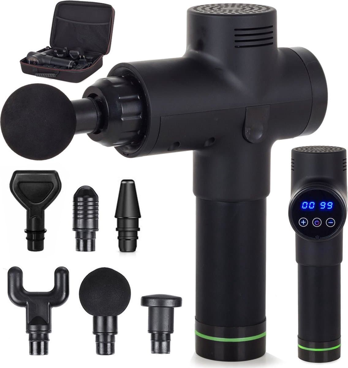 Onbekend Professionele massage gun met 6 opzetstukken, 30 snelheden thumbnail 4