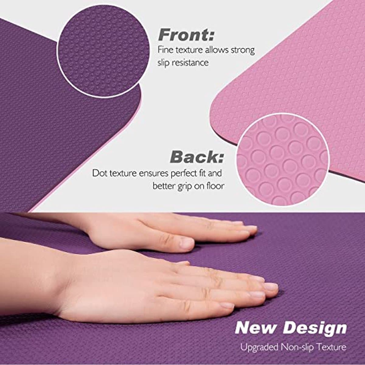 Bobbel Home - Premium Yoga mat - Anti slip -Extra dik - Inclusief Draagtas - Fitness - Pilates mat - Sport Mat - 183 x 60 cm - Roze thumbnail 6