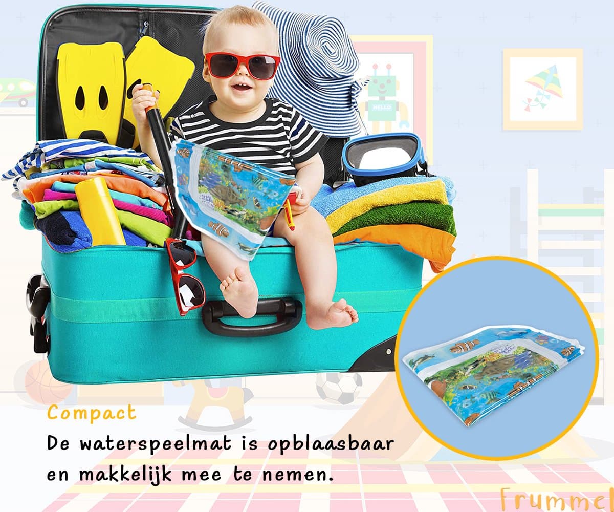 Frummel Waterspeelmat Baby – Watermat – Speelkleed – Opblaasbaar – Waterspeelgoed Baby - Kraamcadeau - Clownfish thumbnail 5