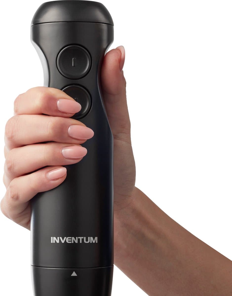Inventum MX350B Staafmixer set - RVS mes - 2 snelheden - Afneembare voet - Garde en hakmolen - 350 watt - Zwart thumbnail 2
