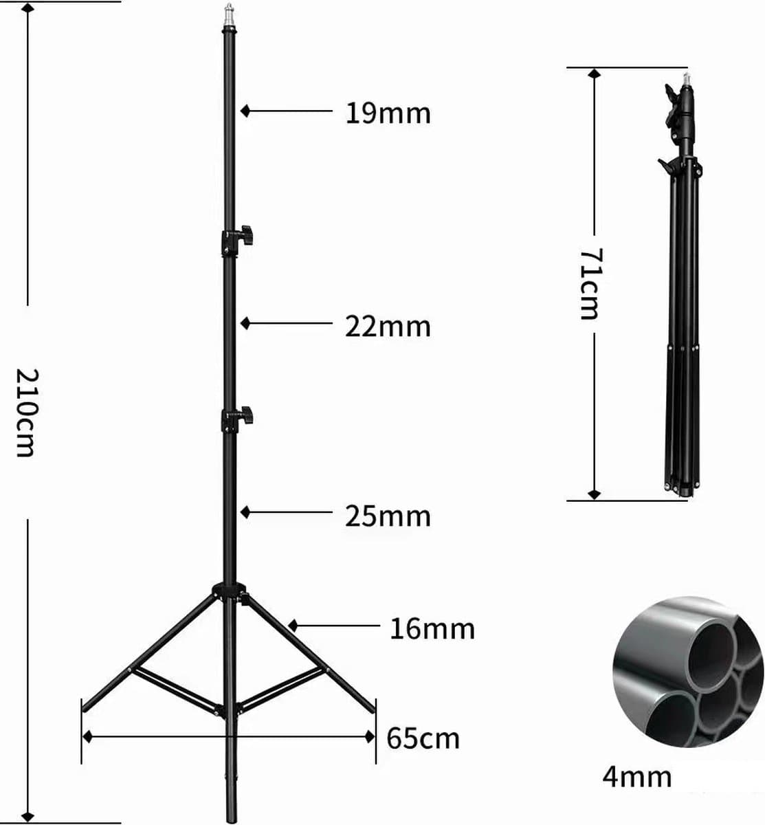 MOJOGEAR Lamp statief 210cm - licht en stabiel aluminium thumbnail 2