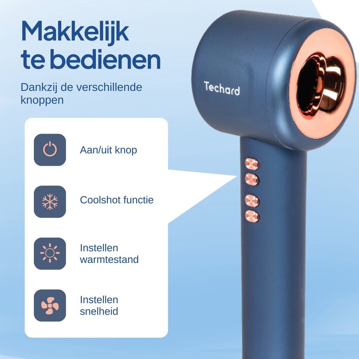 Techard Ionische Haardroger met Diffuser 110.000RPM thumbnail 5