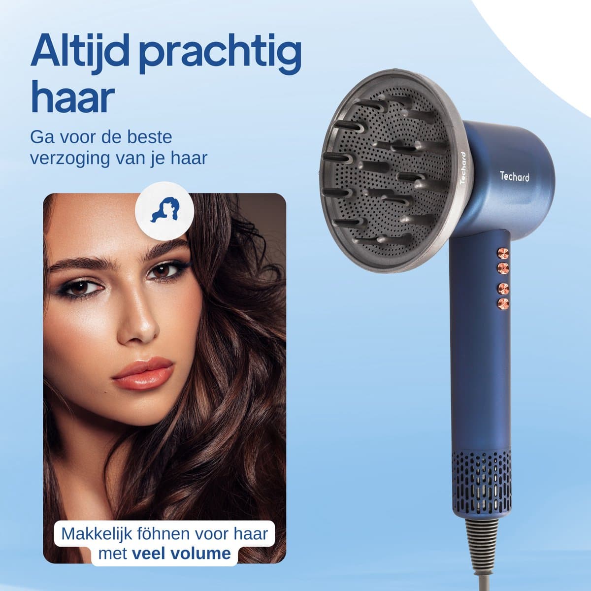 Techard Ionische Haardroger met Diffuser 110.000RPM thumbnail 2