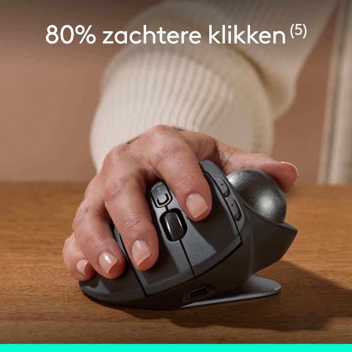 Logitech MX Ergo S - Draadloze Muis - Ergonomisch - Bluetooth - Graphite thumbnail 7