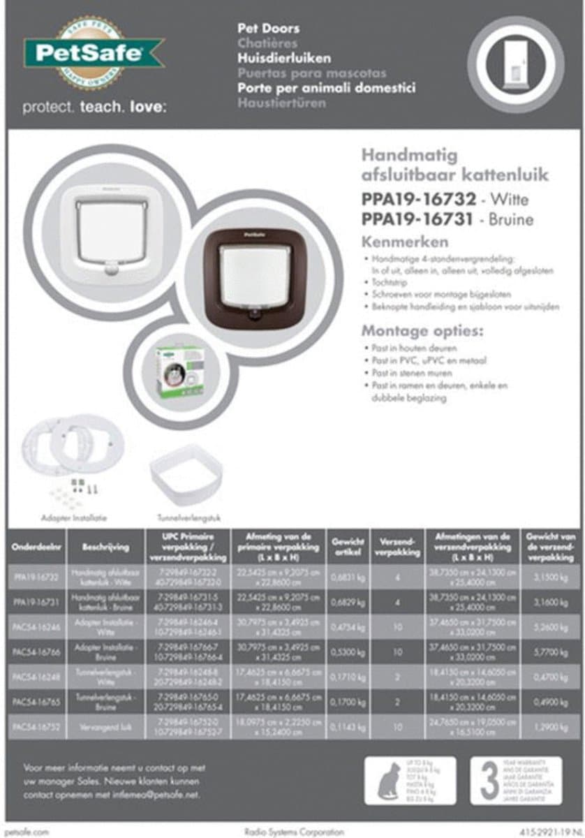 PETSAFE | Petsafe Kattenluik Tot 7 Kg Handmatig Wit thumbnail 3