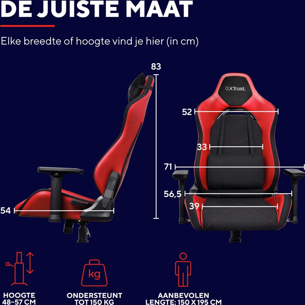 Trust GXT 714R Ruya - Gaming Stoel - Gamingstoel - Bureaustoel - Verstelbaar - Gamestoel - Gaming Chair - Rood thumbnail 7