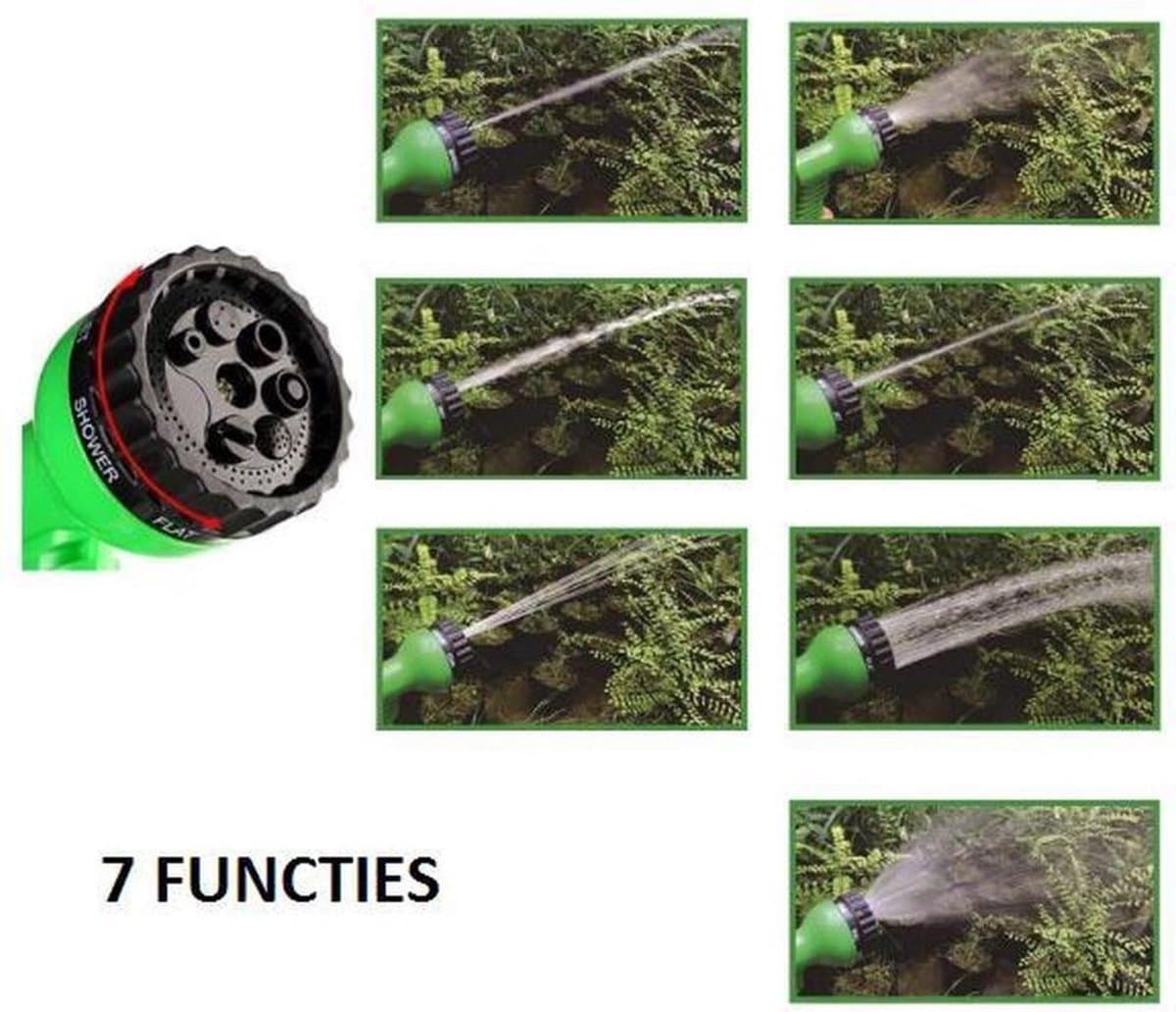 Flexibele Tuinslang – 30 Meter – Uitrekbaar – 7 Sproei Functies - Magische Tuinslag – Elastisch - Lichtgewicht – Uitzetbaar - Tuin Bewatering - Groen – Water Hose thumbnail 2