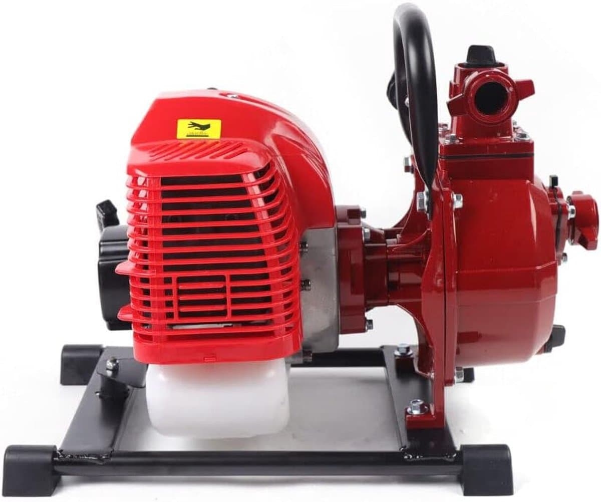 Benzine Waterpomp - Draagbare Tuinpomp - Tuin Bewatering - Tweetakt Motor - 25 mm Inlaat - Rood thumbnail 5
