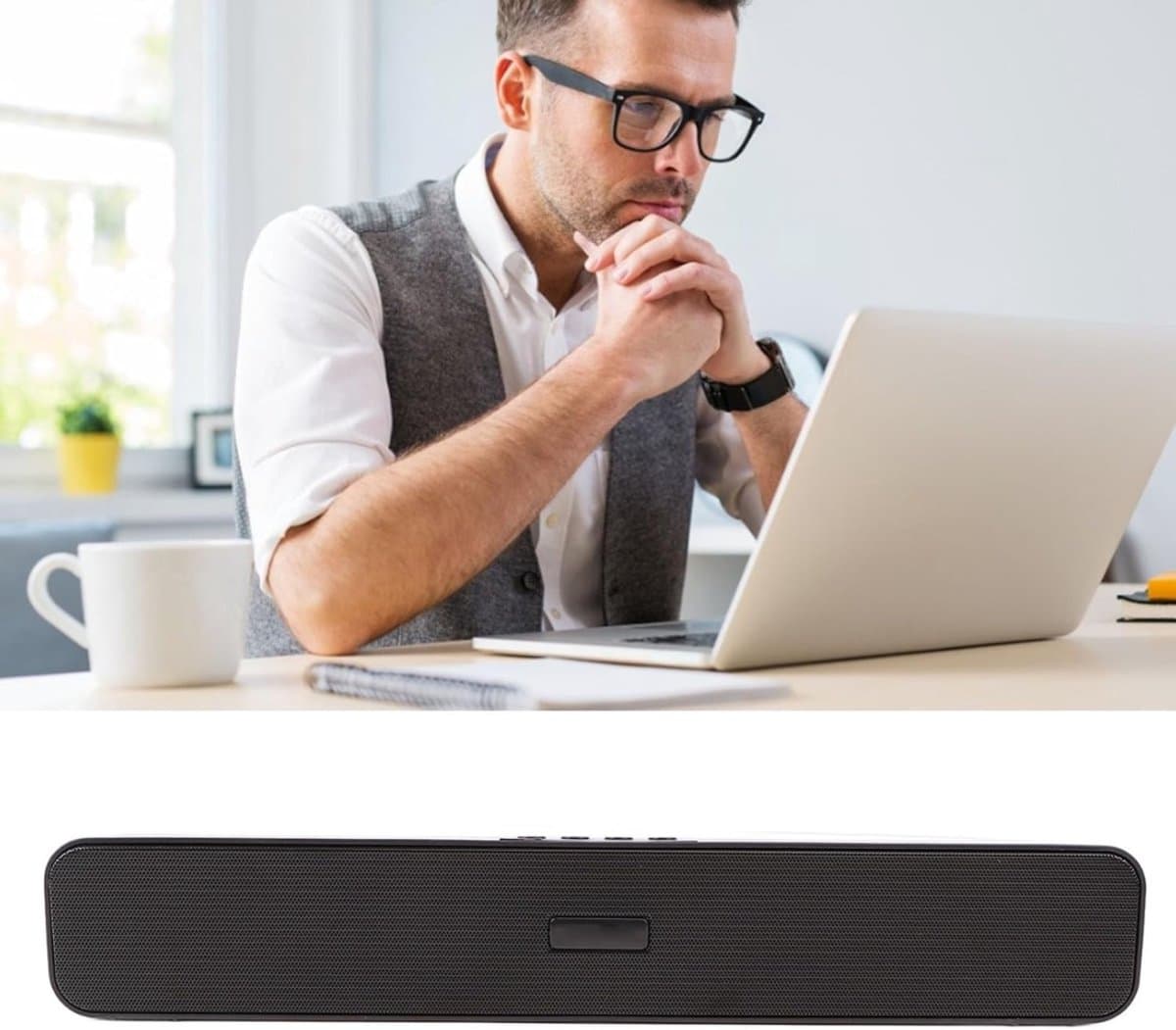 SNJY® Soundbar - TV Speaker - Home Cinema - Draadloze Bluetooth Soundbar - Gaming Soundbar - Draagbaar - 60 W - Zwart thumbnail 2