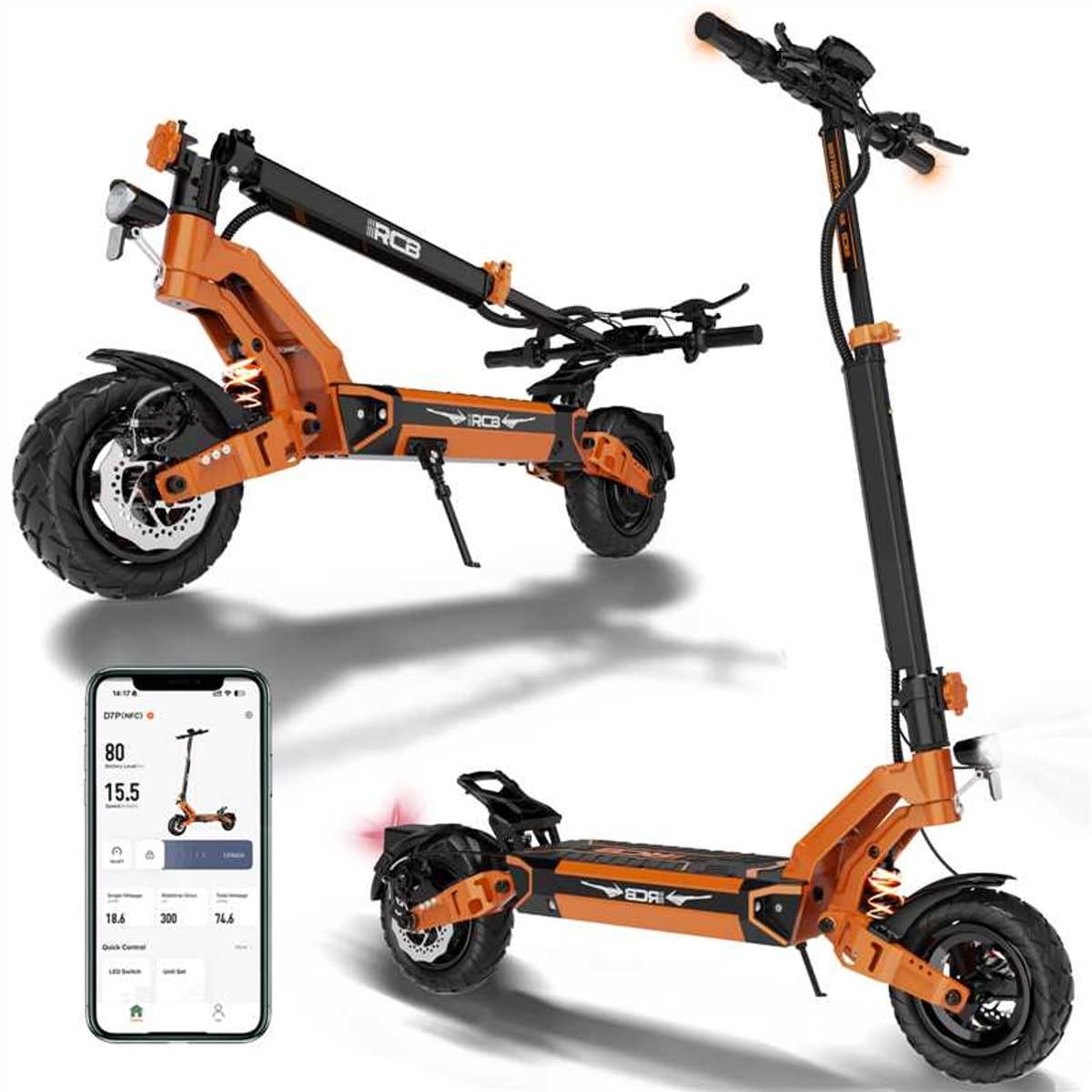 RCB D7Pro Elektrische Step: 100km bereik, opvouwbaar