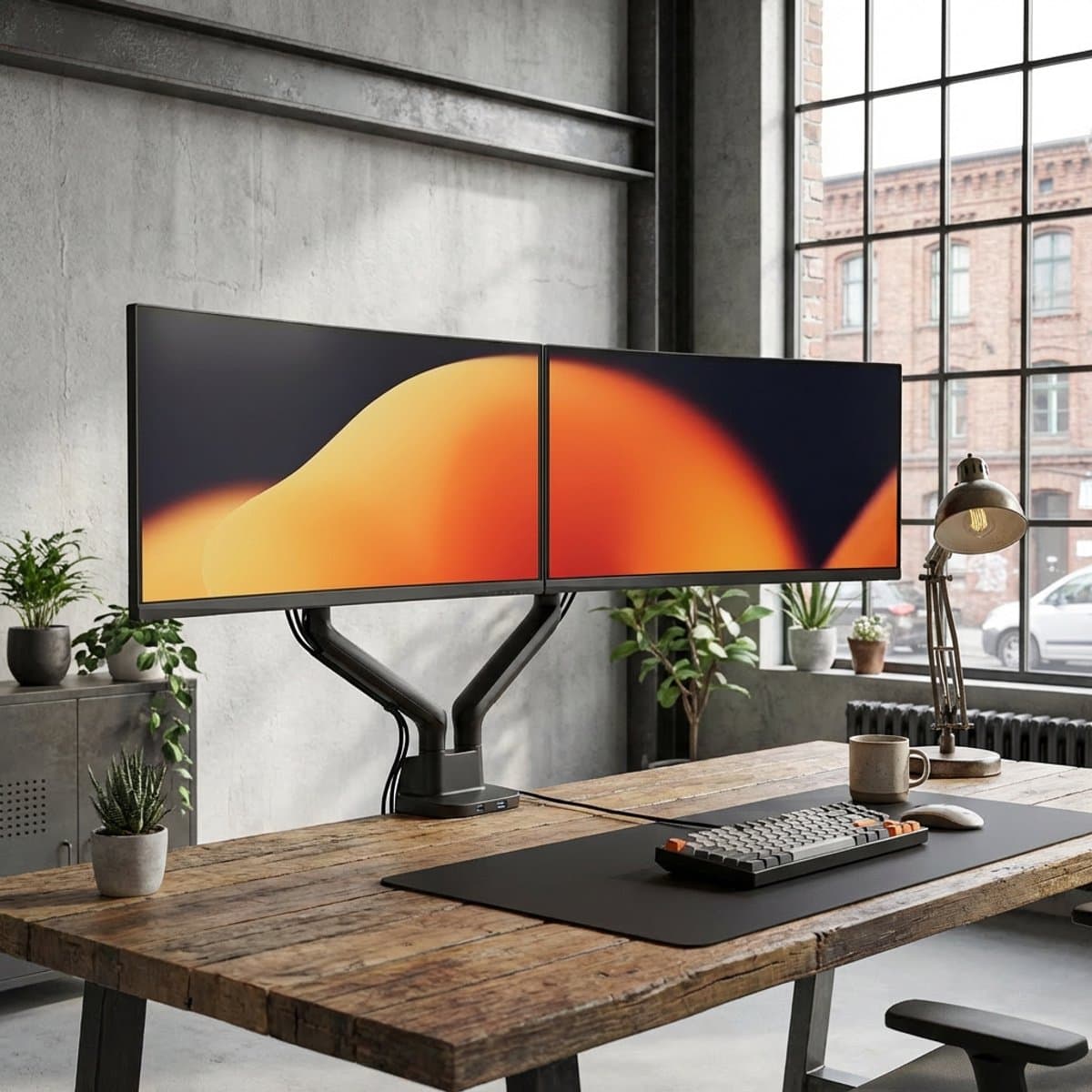 Alberenz® Dubbele Monitor Arm Zwart 2026 met USB-C & USB-A – Verstelbare Monitorbeugel met Gasveer – Tot 35" / 11 kg per Scherm – Ergonomisch & Ultrawide Geschikt – VESA 75x75 & 100x100 thumbnail 7