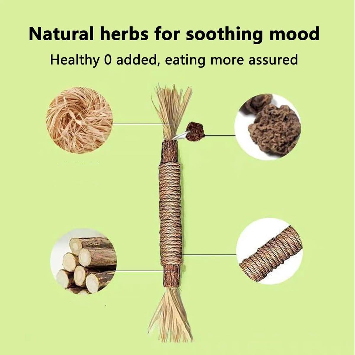 Kauwsticks Kattenspeelgoed - 6 stuks Matatabi Stokjes voor Katten - Natuurlijke Matatabi Catnip Sticks Kitten Tandjesspeeltje - Kat Tanden Reiniging Kauwbare Catnip Speelgoedsticks - voor Binnen Kittens thumbnail 2
