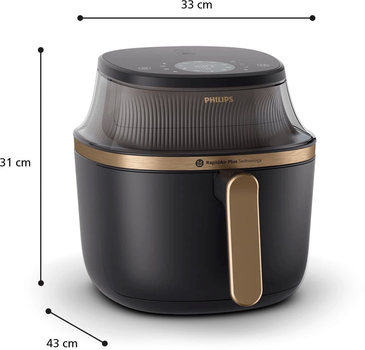 Philips 3000 Series Airfryer - NA332/00 - Kijkvenster - RapidAir Plus - 6.2L - Tot 5 Personen - Zwart thumbnail 5