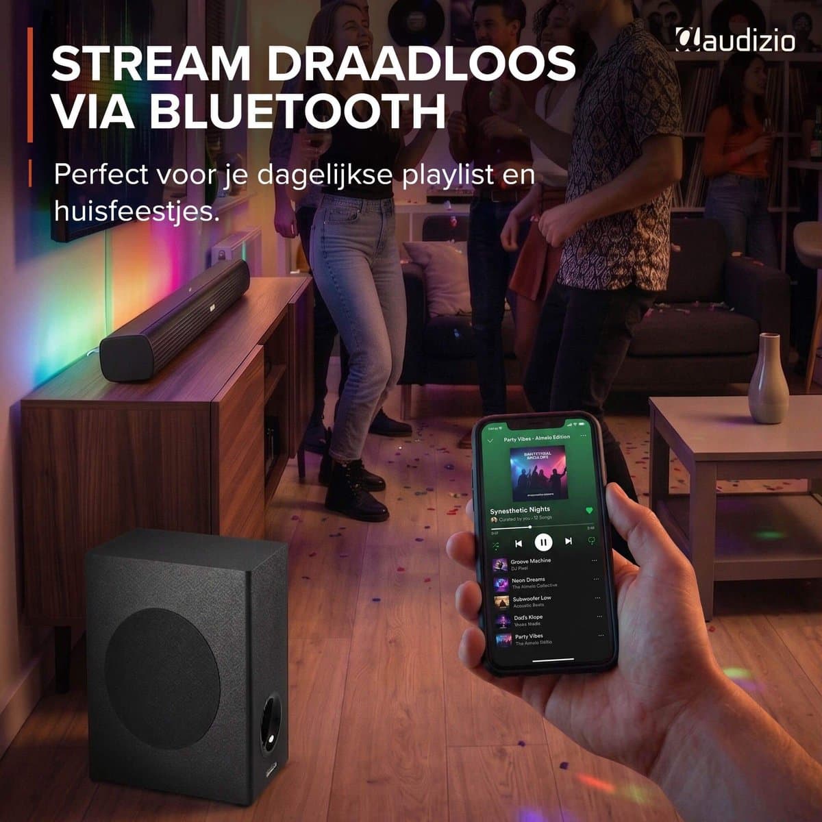 Soundbar - Audizio SB100 - Soundbar met subwoofer - 160W - 5.1 Surround set home cinema - HDMI-ARC - Bluetooth thumbnail 6
