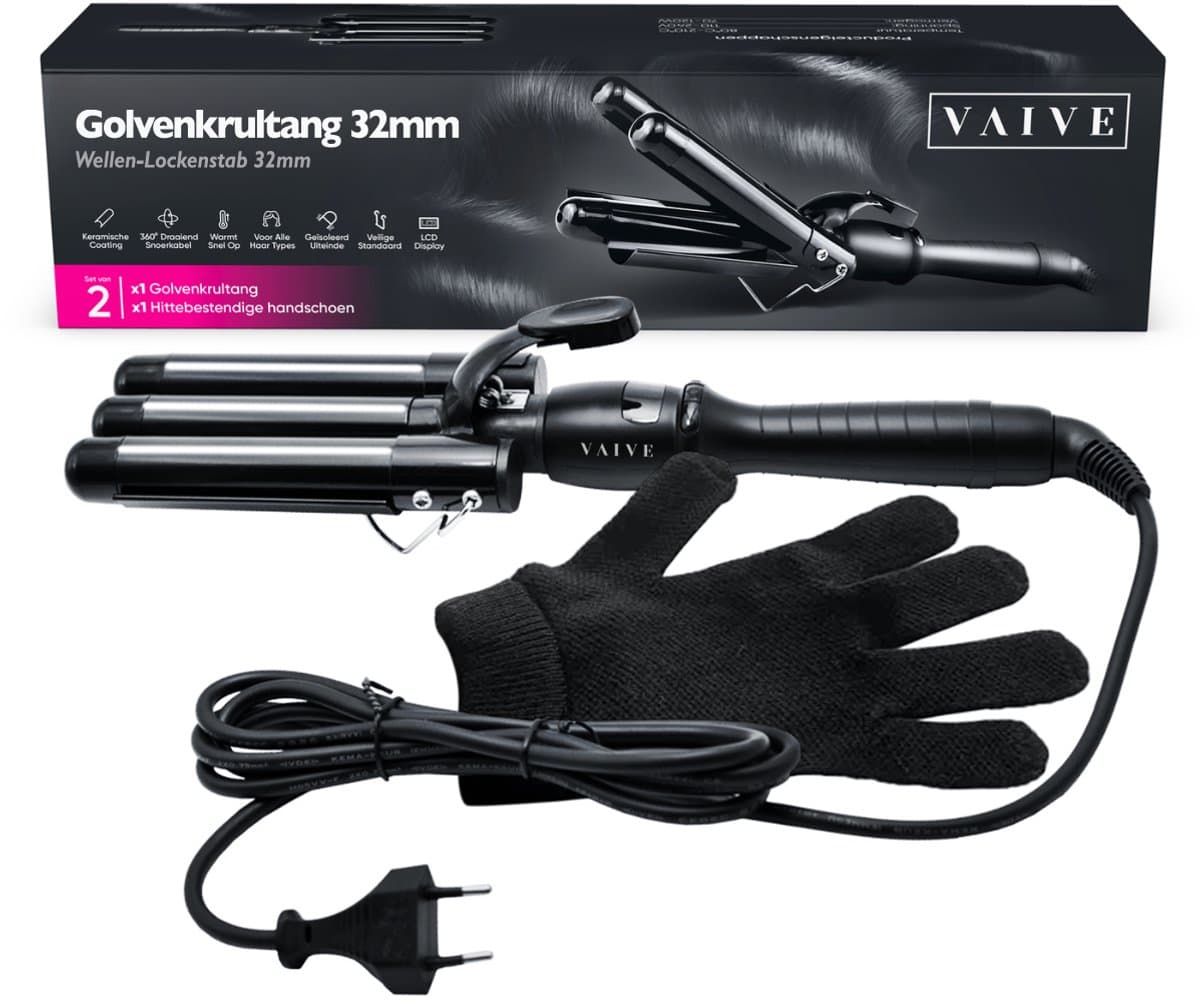 Vaive Wafeltang 32 mm - Beach Waves - Golvenkrultang - Krultang - Waver - Keramische Coating thumbnail 7