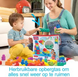 Productfoto van Mega Bloks First Builders Big Building Bag: 60 blokken voor peuters