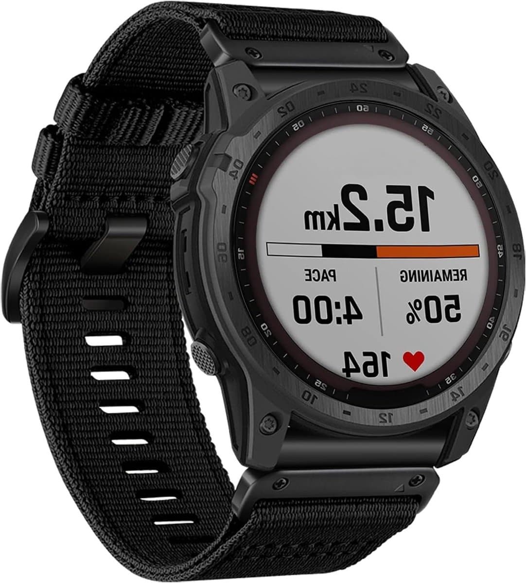 YOOSIDE Robuuste nylon horlogeband voor Garmin Fenix 7X/Fenix 6X/Fenix 5X/Enduro, quick fit, 26 mm, verstelbare geweven nylon sportpolsband met roestvrijstalen sluiting voor epix Pro 51 mm thumbnail 3