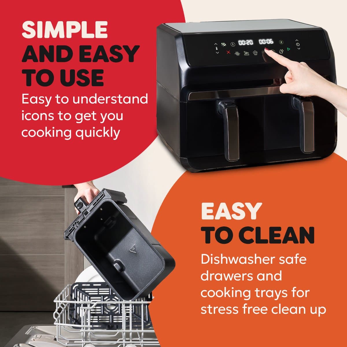 Instant Pot Vortex Dual Drawer 8L Airfryer – Dubbele Airfryer met 2x 4L Laden – SyncCook™ & SyncFinish™ – ClearCook – 8-in-1 – Tot 205°C – Vaatwasserbestendig thumbnail 5