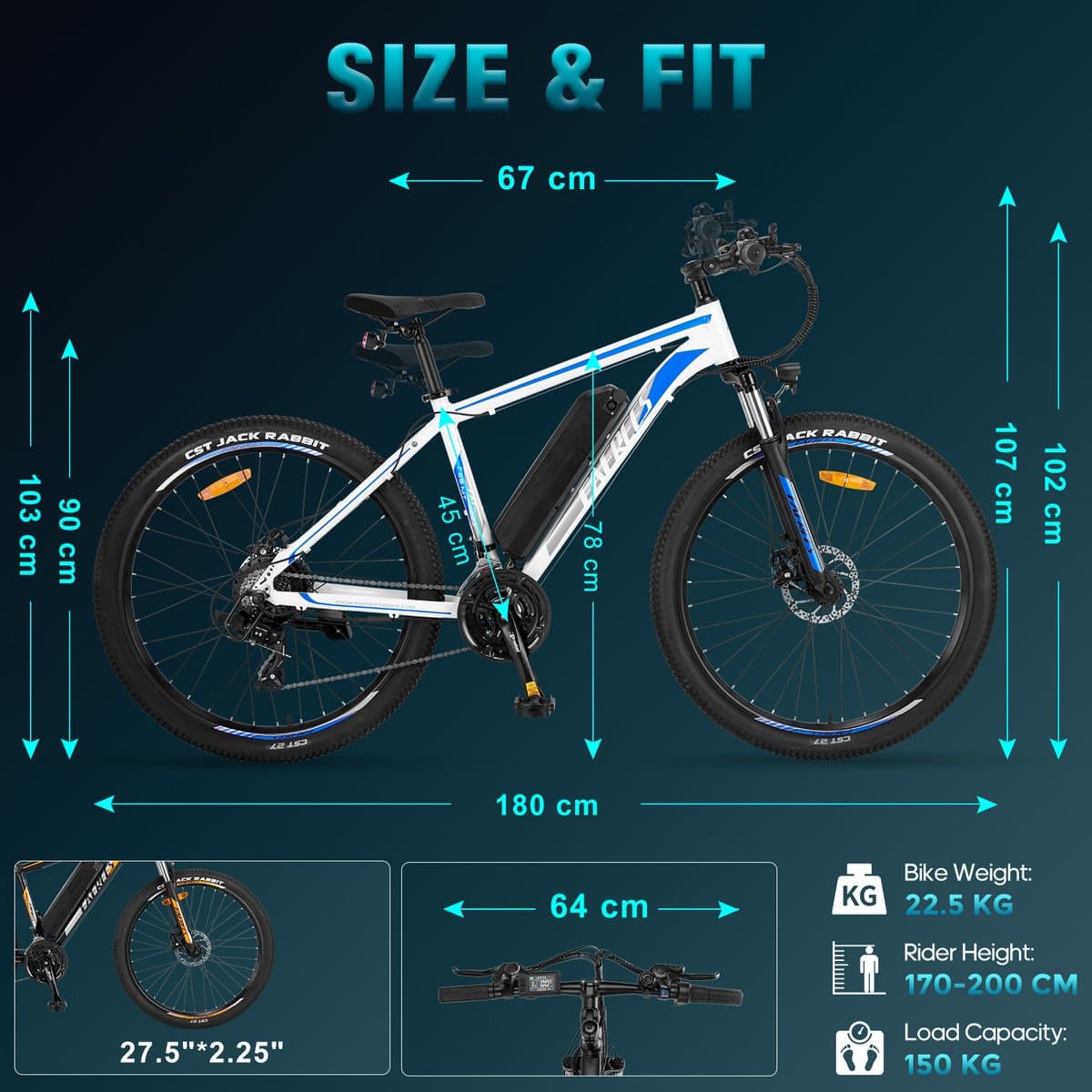 Fafrees F28 MT E-MTB 27.5" 250W 36V14.5Ah - Elektrische stads- en mountainbike - Uniseks - 21 versnellingen - IPX4 waterbestendig thumbnail 4