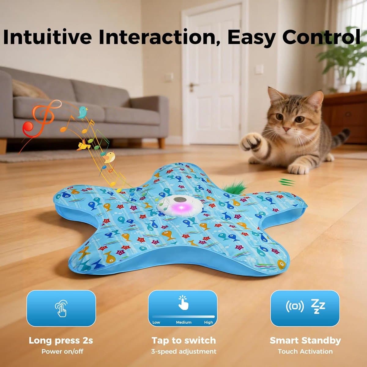 Interactief Kattenspeelgoed - Elektrisch Kattenspeelgoed - Kattenhengel - Verstoppertje Kattenspeeltje - Speelgoed Kat - Kattenspeeltjes Automatisch - Huisdierspeelgoed - Oplaadbaar - Kat Speelhengel met Veren - Kitten Speeltjes - Tegen Verveling thumbnail 3