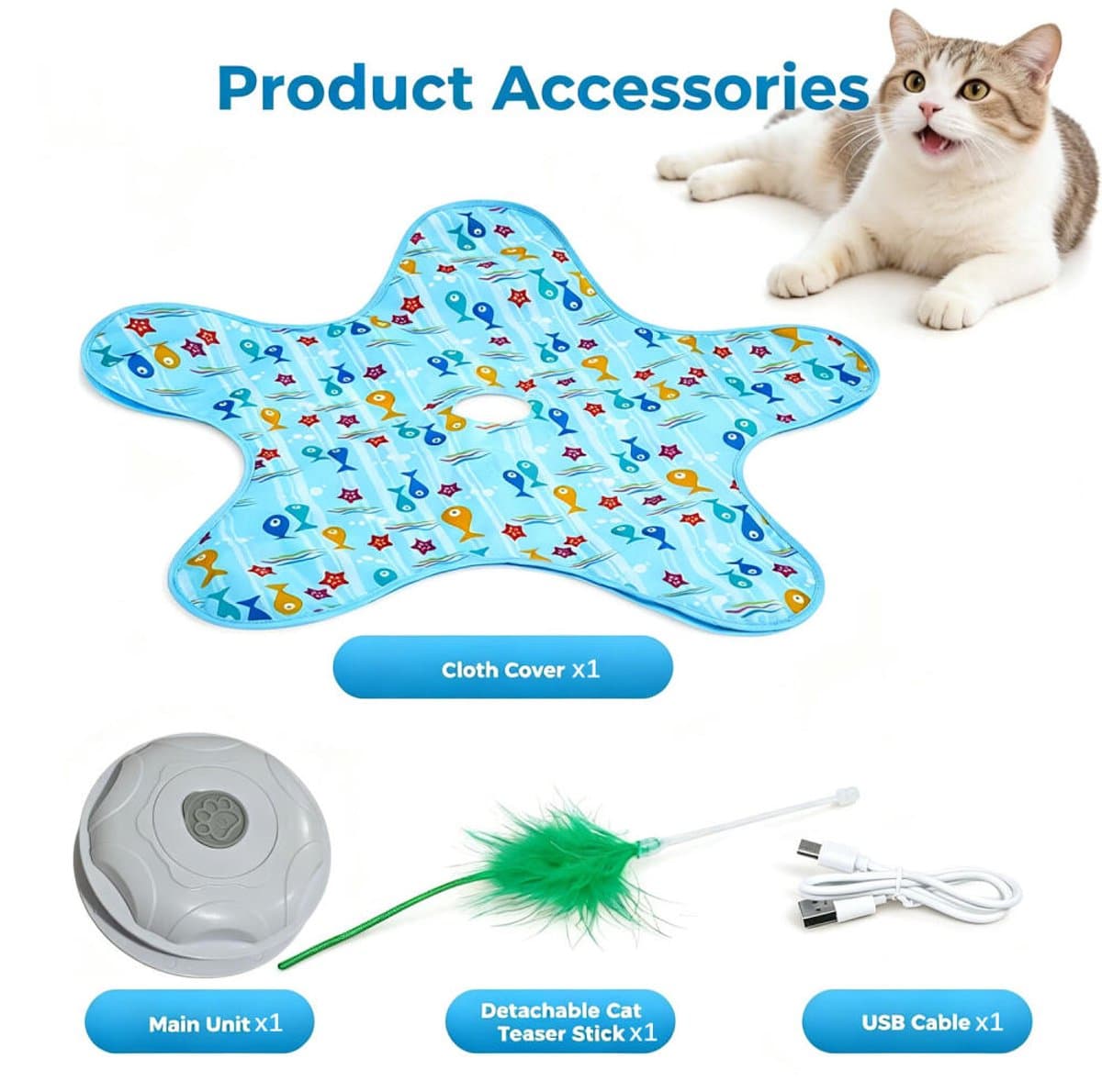 Interactief Kattenspeelgoed - Elektrisch Kattenspeelgoed - Kattenhengel - Verstoppertje Kattenspeeltje - Speelgoed Kat - Kattenspeeltjes Automatisch - Huisdierspeelgoed - Oplaadbaar - Kat Speelhengel met Veren - Kitten Speeltjes - Tegen Verveling thumbnail 6