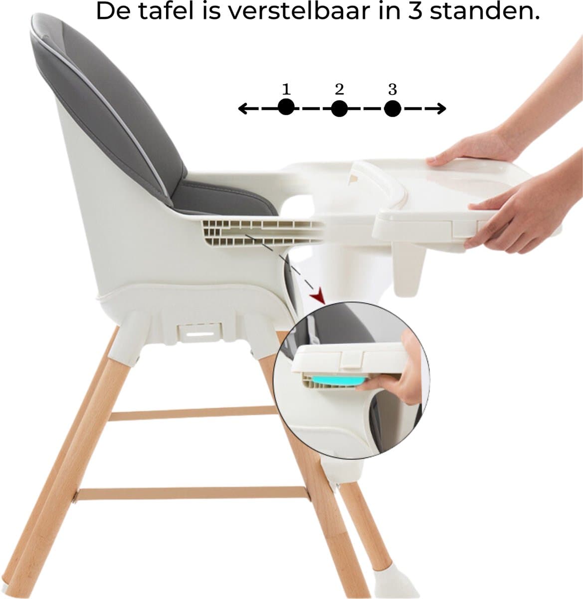Tissy meegroei kinderstoel - in hoogte verstelbaar grijs thumbnail 7