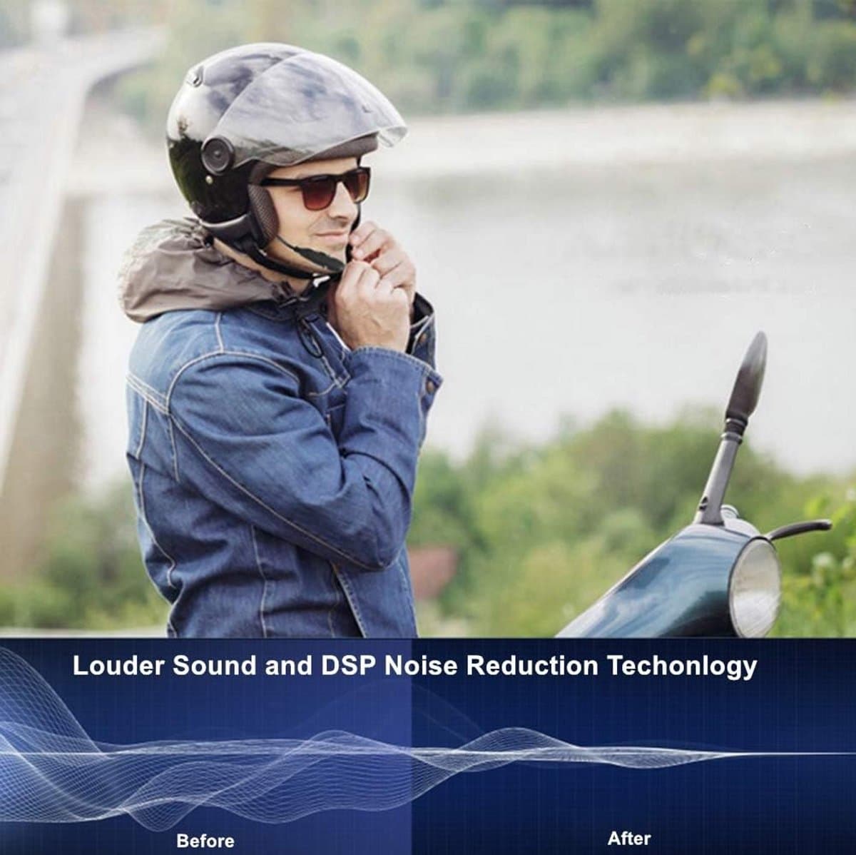 Bluetooth Headset voor Motorhelm met Handsfree Bellen en Muziek thumbnail 6