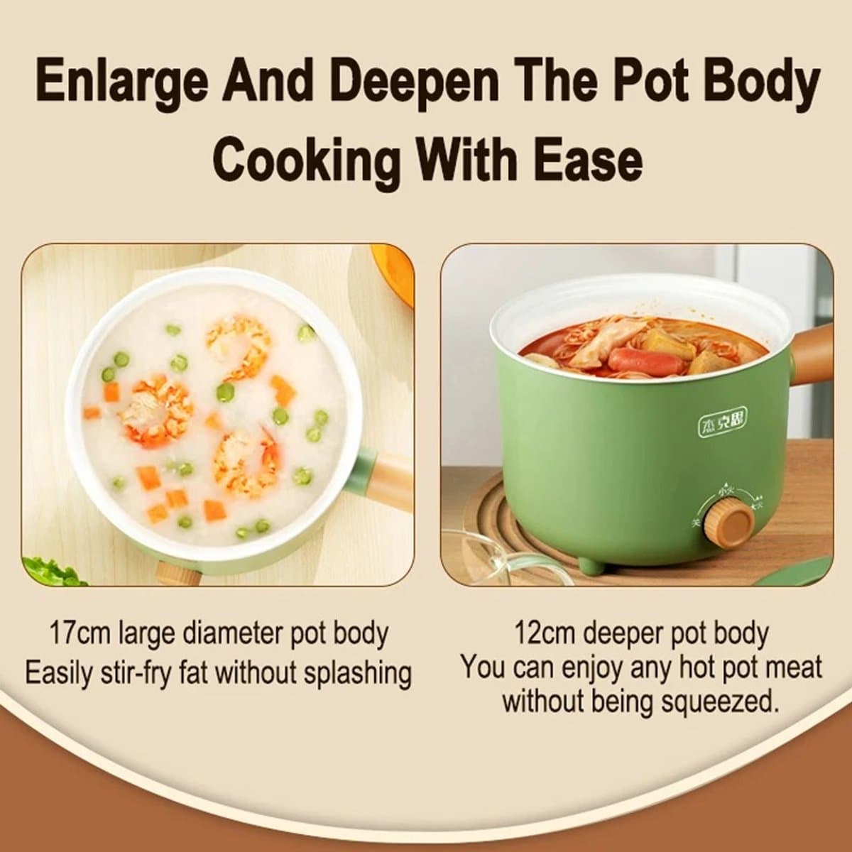 Innovastore Multifunctionele Pan - Rijstkoker - Huishoudelijk Apparaat - Stoompan - Slowcooker - Kookpot - Multicooker - 1.8L thumbnail 2