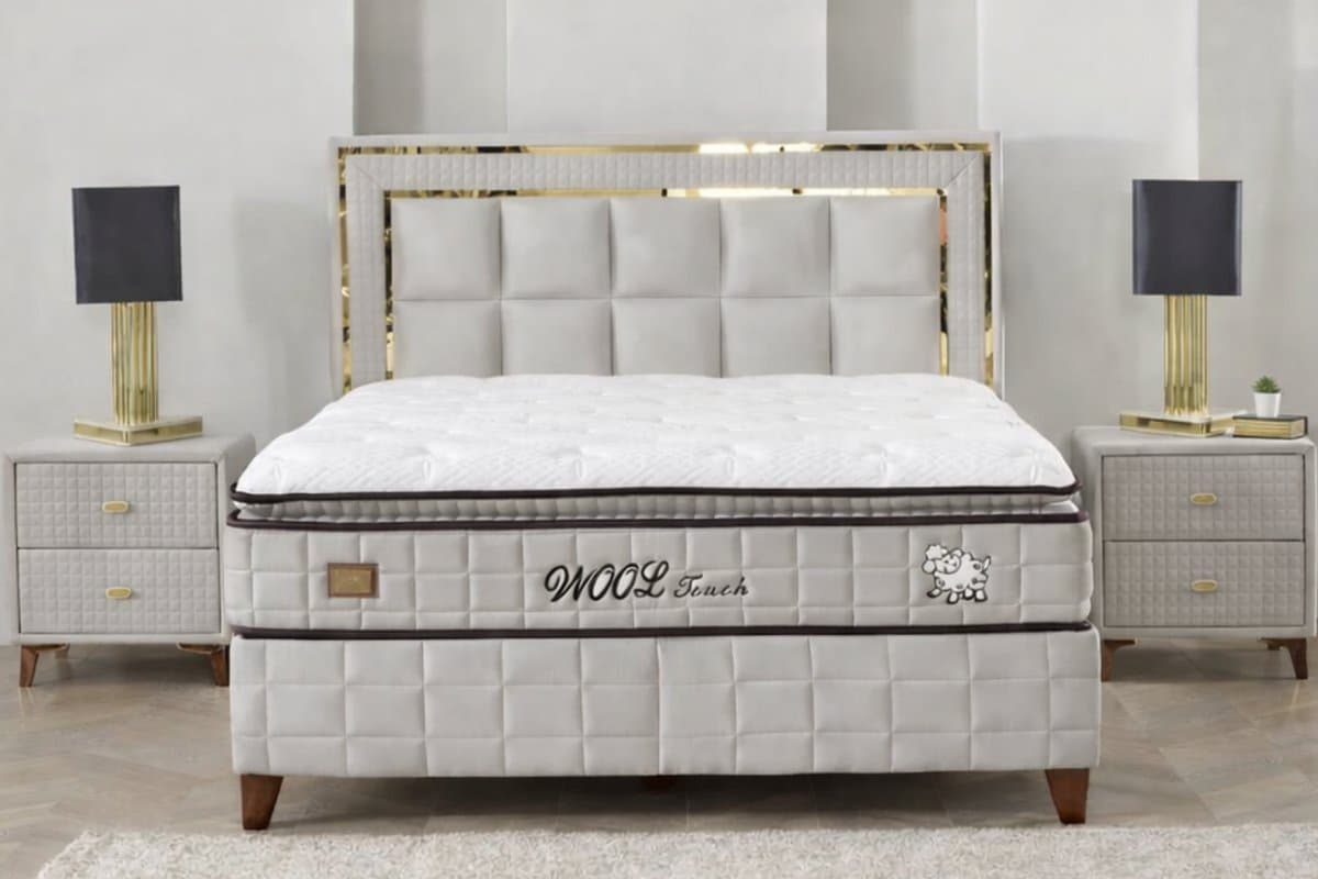 BSS Bedding WoolTouch - Boxspring - Complete Boxspring - 180x200 - Inclusief Dekbed - Kingsize Boxspring - Bedden - Natuurlijke Schapenwol - Luxe Bed Set - Slaapkamerbed - 1 x Matras met Topper, 2 x Bedbox, 1 x Hoofdbord thumbnail 2