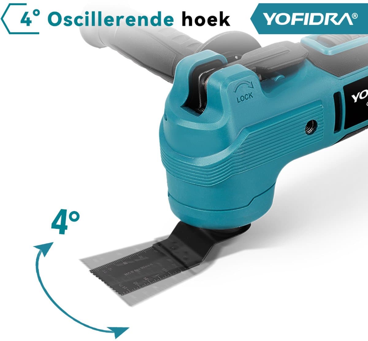 Yofidra Accu Multitool - Borstelloze Multifunctioneel - 8000–20000 tpm - met 2x Accu's & 22x Accessoires - voor verwijderen, schrapen en zagen thumbnail 8
