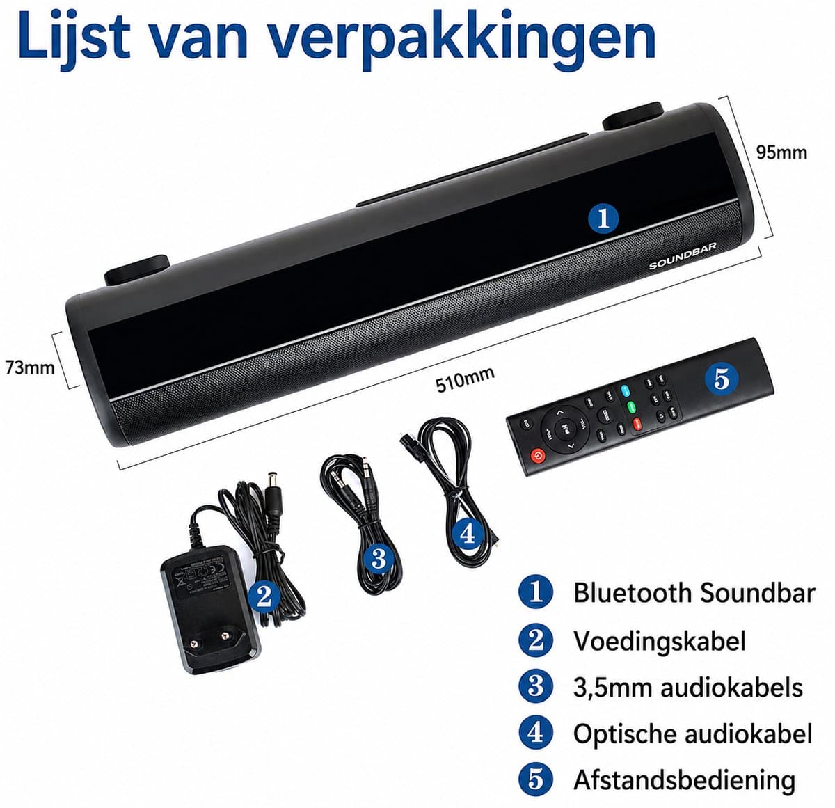 Mini soundbar - soundbar voor tv - computer-soundbar met Bluetooth 5.0 - bekabelde en draadloze pc-luidspreker - home-audiosysteem voor thuisbioscoop/gaming/projectoren thumbnail 4