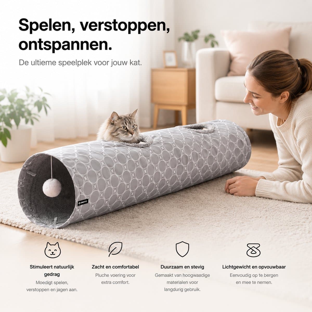 BOTC Kattentunnel - Opvouwbare Speeltunnel thumbnail 8