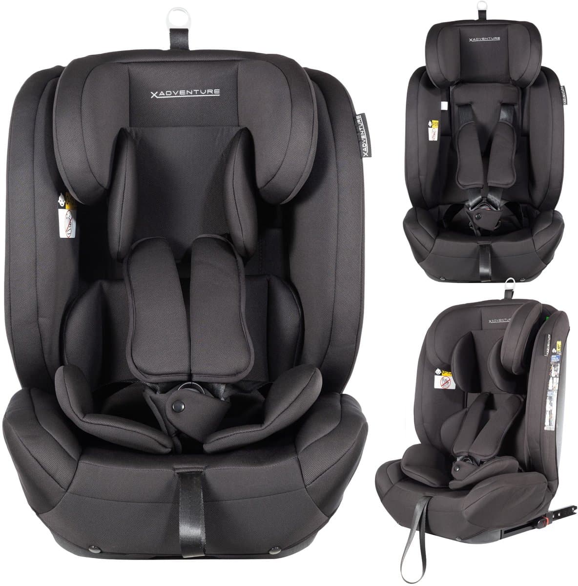 X Adventure Autostoel Grow Fix Groep 1/2/3 9-36 kg (76 tot 150 cm) Vanaf 15 maanden tot 12 jaar - Met Isofix - i-Size - Meegroei Autostoel - Zwart