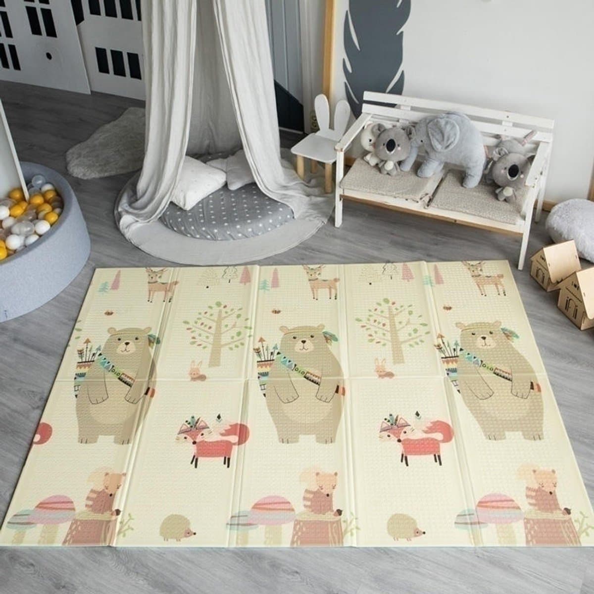 TrueStone Speelmat - 2 verschillende Designs - 150 x 200 CM - Speelmat Baby - Speelmat Foam - Opvouwbaar - Speelkleed thumbnail 2