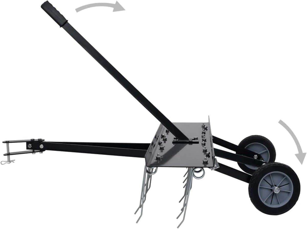 Verticuteermachine Gazontractor - Grasventilator Opzetstuk - Gazon Onderhoud - Werkbreedte 100 cm - 102 x 85 x 37 cm - Zwart thumbnail 6