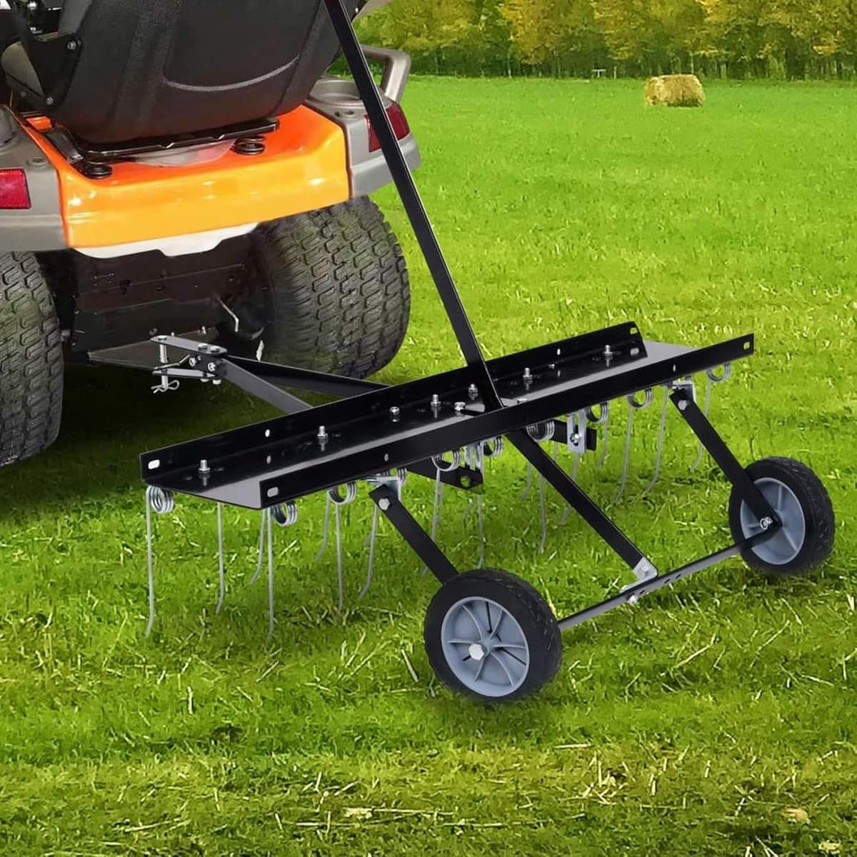 Verticuteermachine Gazontractor - Grasventilator Opzetstuk - Gazon Onderhoud - Werkbreedte 100 cm - 102 x 85 x 37 cm - Zwart thumbnail 2