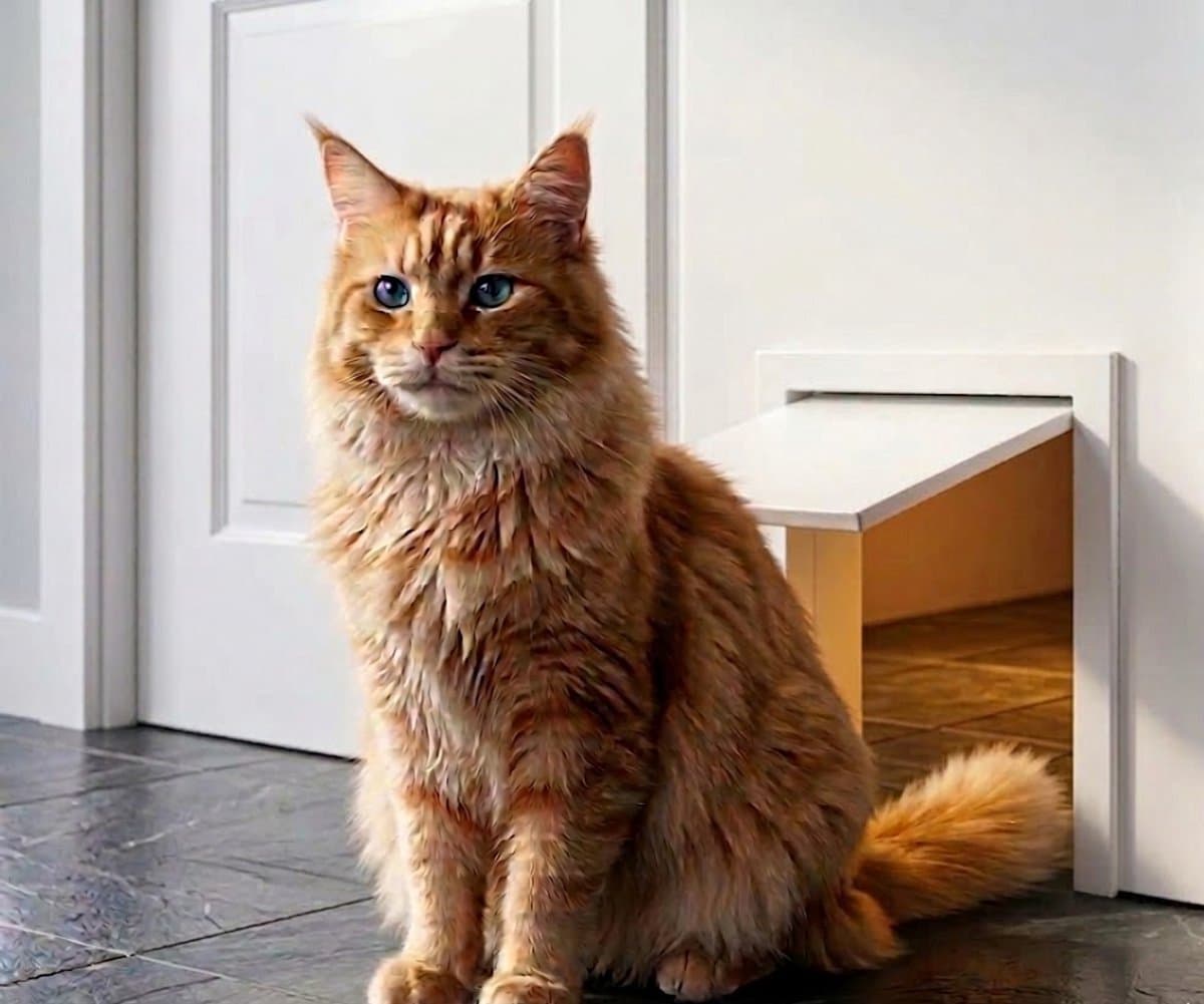 Kattenluik – Stil Kattenluikje voor Binnen Deur – Modern Design – Eenvoudige Montage – Katten Deur – Wit thumbnail 3