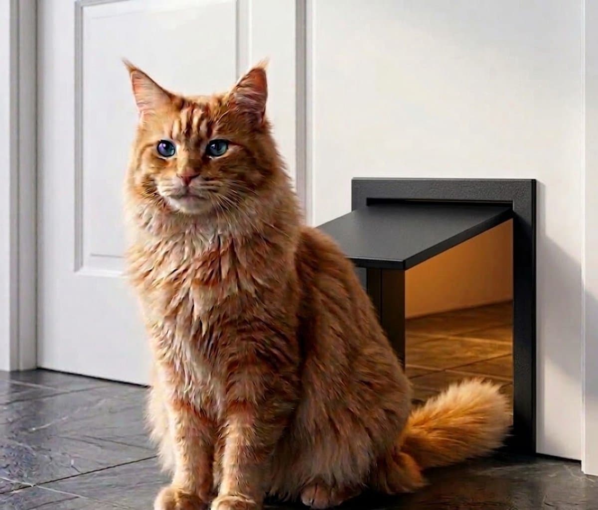 Kattenluik – Modern Design – Eenvoudige Montage – Stille kattendeur – zwart thumbnail 4