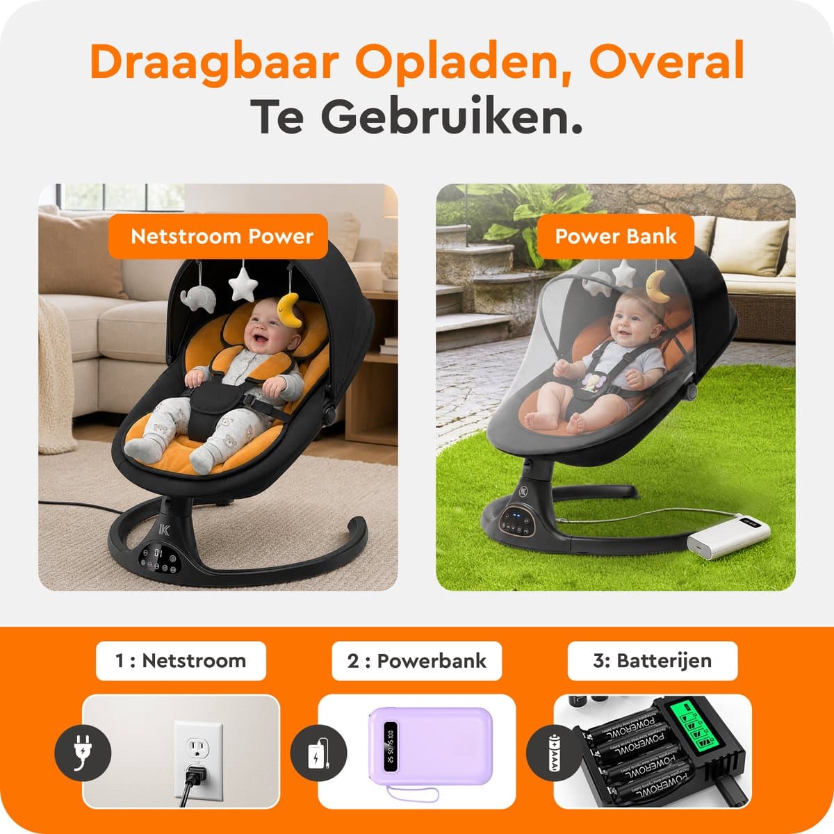 Khido Elektrische Babyschommel - App & Bluetooth thumbnail 4