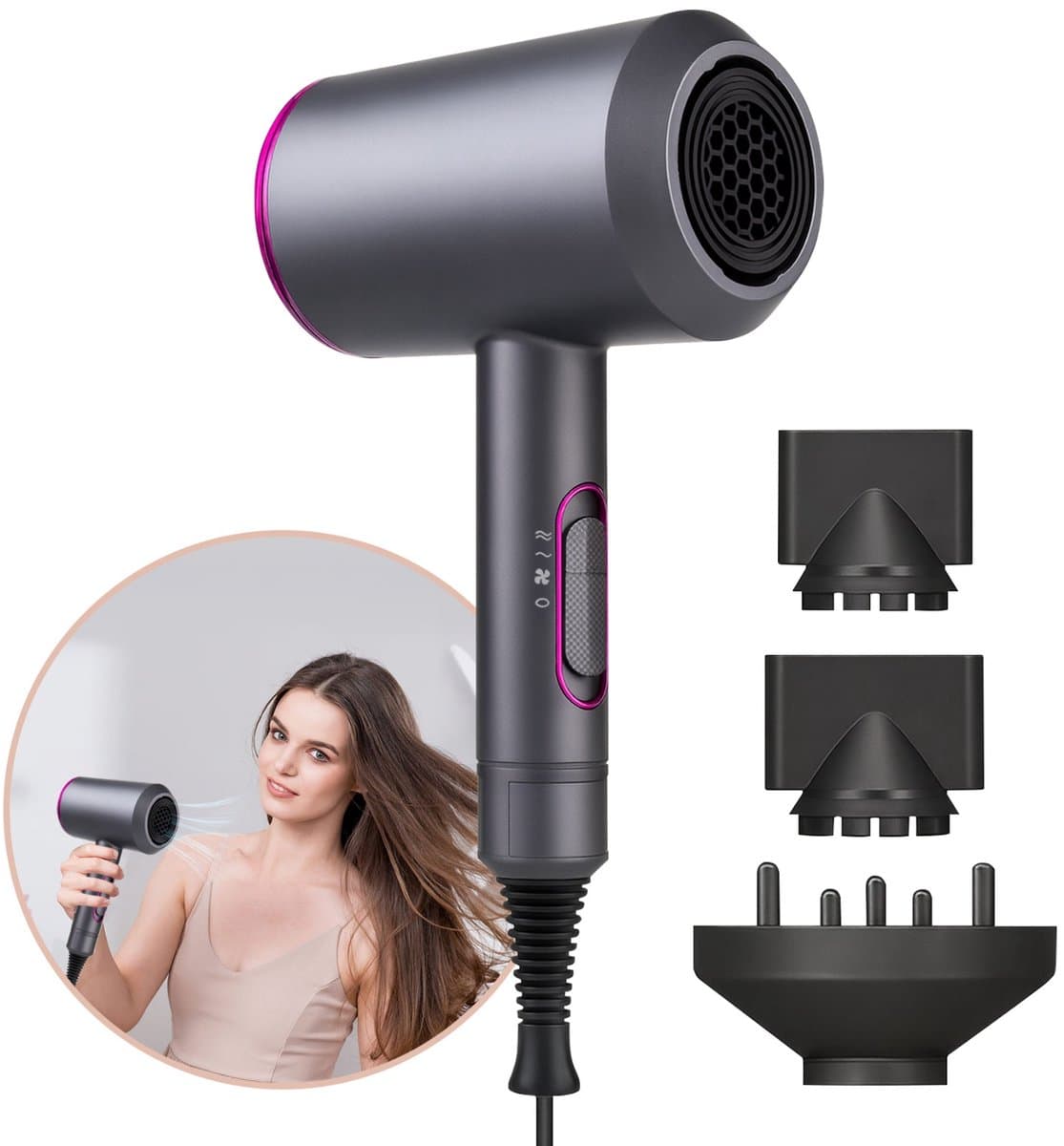 Velaré Professionele Föhn - High-Speed 1100W met Diffuser thumbnail 8